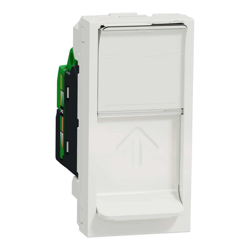 Data socket, New Unica, mechanism, RJ45, U/UTP, straight, click, shuttered