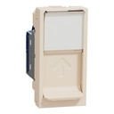Data socket, New Unica, RJ45 CAT 6 FTP, straight, click, shuttered, 1 module