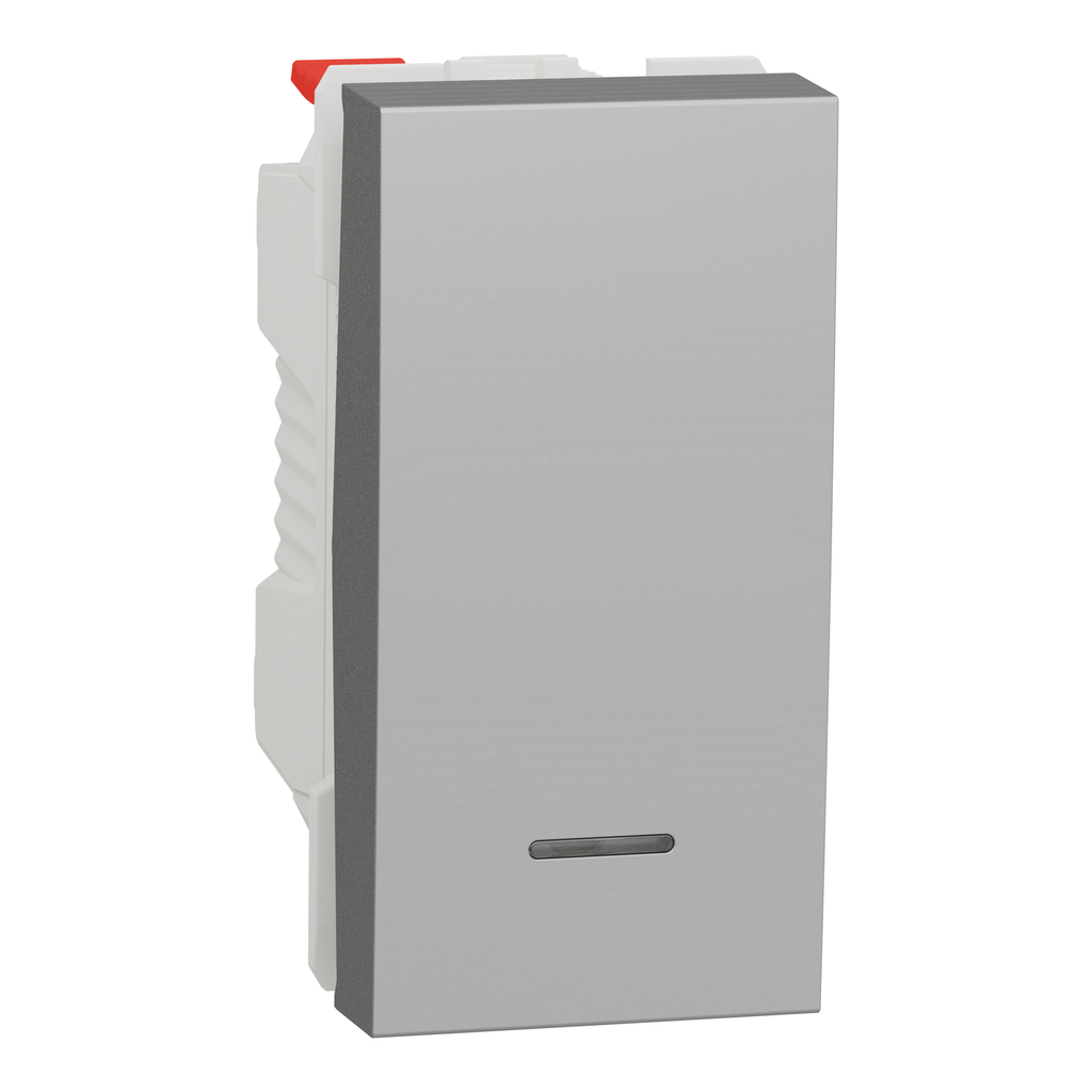 Push-button, New Unica, mechanism, + NO push-button, 10A, 1 module, screwless terminals, IP4X