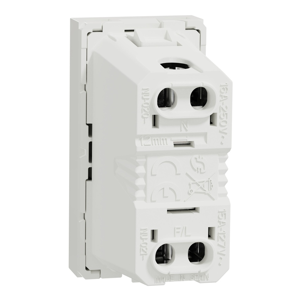 Socket-outlet, New Unica, 2P, 16A, Euroamerican
