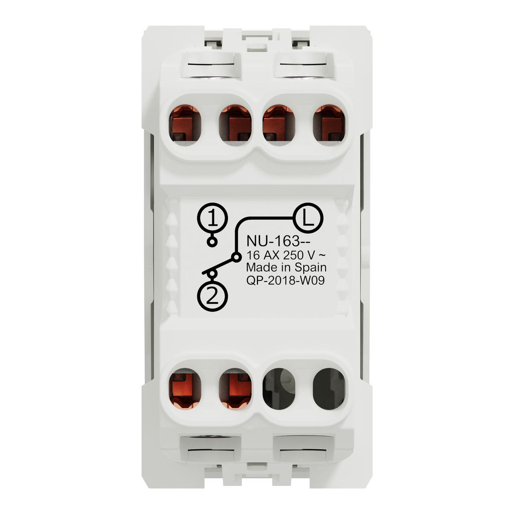Switch, New Unica, mechanism, 1-pole 2-way, 16AX, 1 module, screw terminals, untreated, IP4X