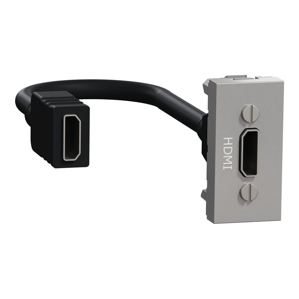 Audio/video socket, New Unica, HDMI, prewired, 1 module
