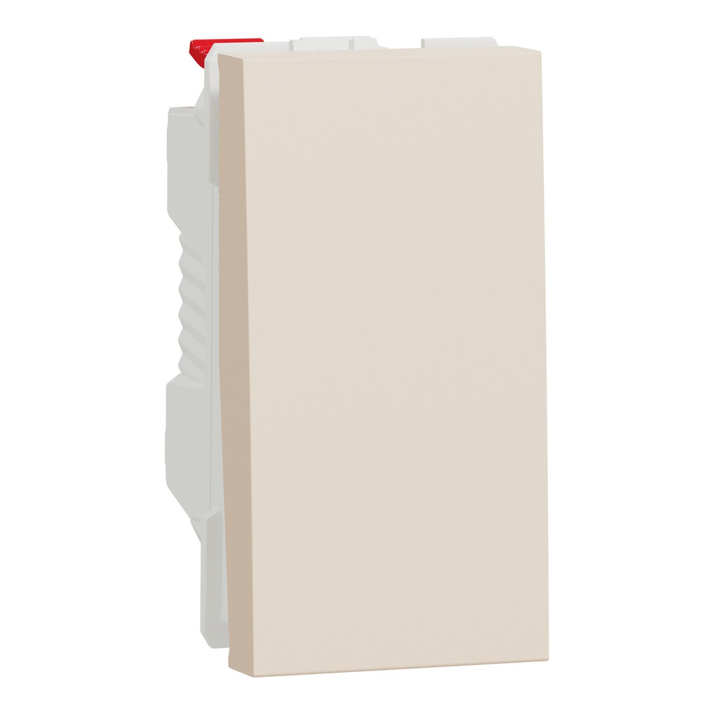 Switch, New Unica, 1-pole 1-way, 10AX, 1 module, screwless terminals, untreated, IP4X