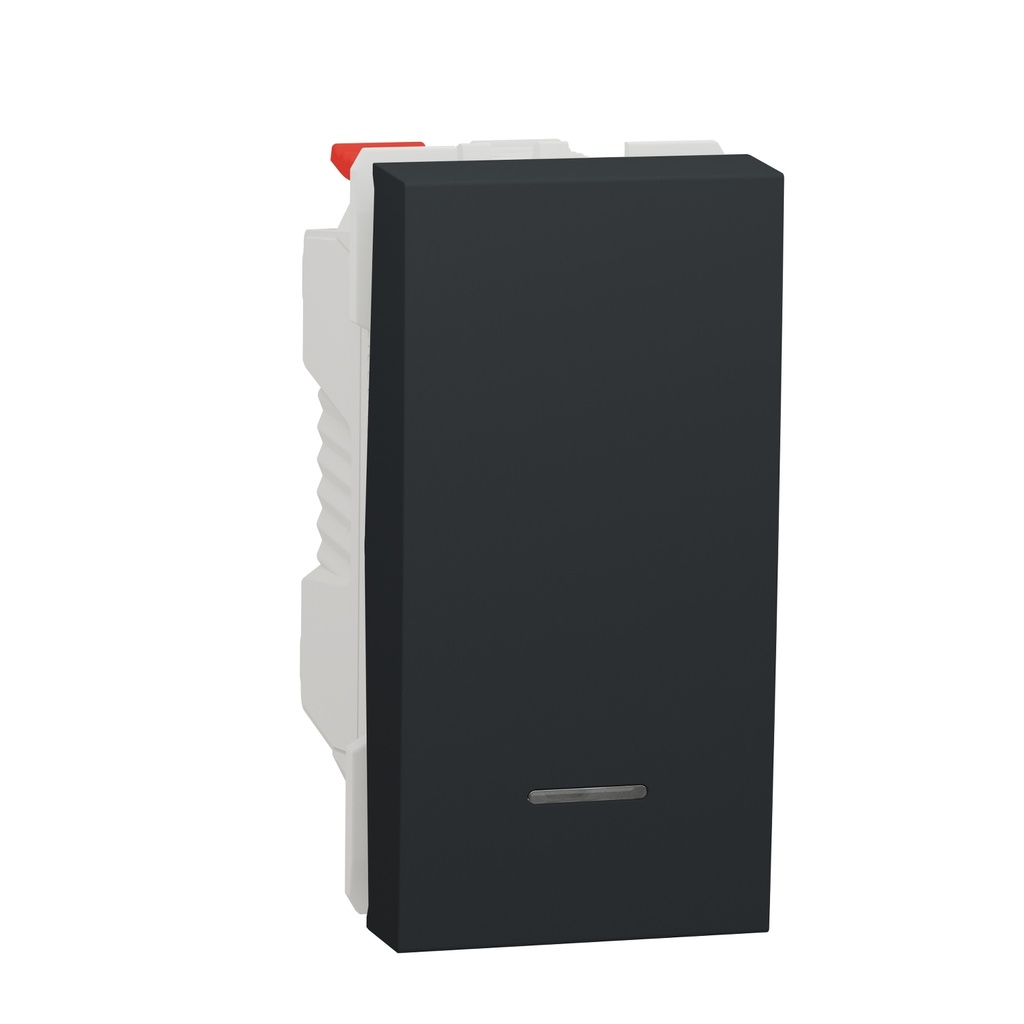 Push-button, New Unica, + NO push-button, 10A, 1 module, screwless terminals, untreated, IP4X