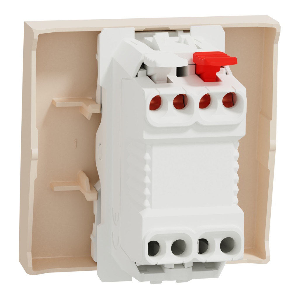 Push-button, New Unica, + NO push-button, 10A, 2 modules, screwless terminals, painted, IP4X