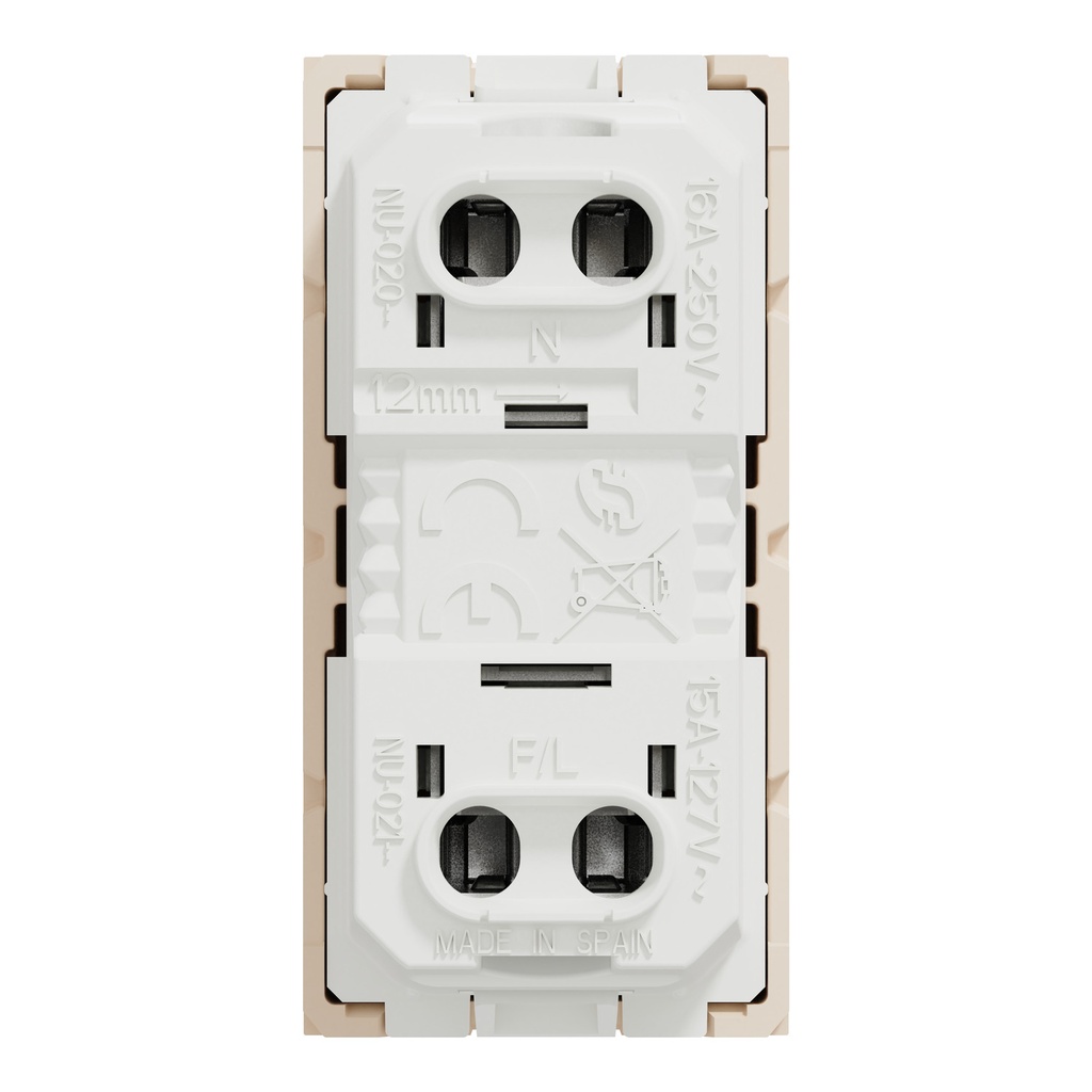 Socket-outlet, New Unica, 2P, 16A, Euroamerican