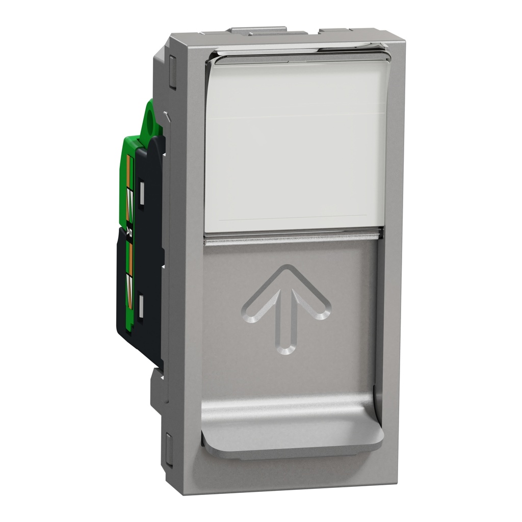Data socket, New Unica, mechanism, RJ45, U/UTP, straight, click, shuttered