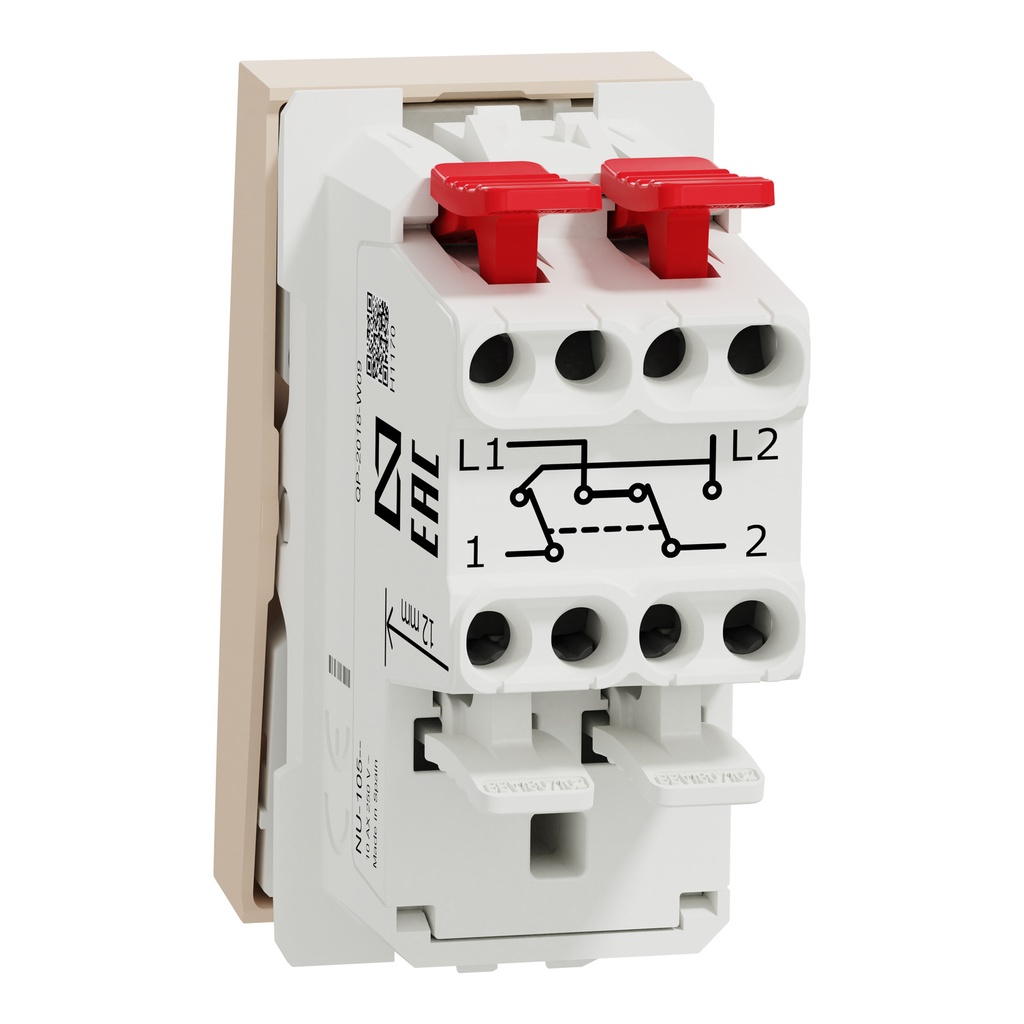 Intermediate switch, New Unica, 10AX, 1 module