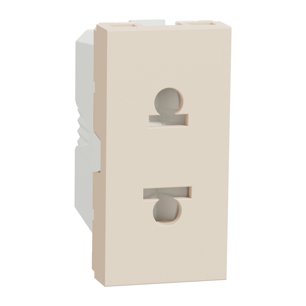 Socket-outlet, New Unica, 2P, 16A, Euroamerican, with shutter