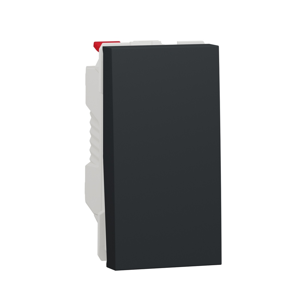 Switch, New Unica, 1-pole 1-way, 10AX, 1 module, screwless terminals, untreated, IP4X