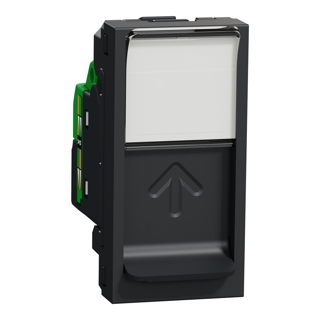 Data socket, New Unica, mechanism, RJ45, U/UTP, straight, click, shuttered