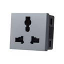 International Socket 13A/250V~ 2 Modules - Merlot