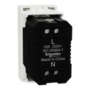 Universal Socket, Miluz E, 16A 250V 2 Pin 1 Module White