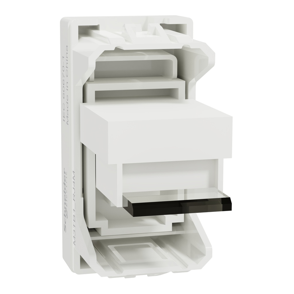 Telephone Outlet, Miluz E, 6 Pin 4 Wire 1 Module White