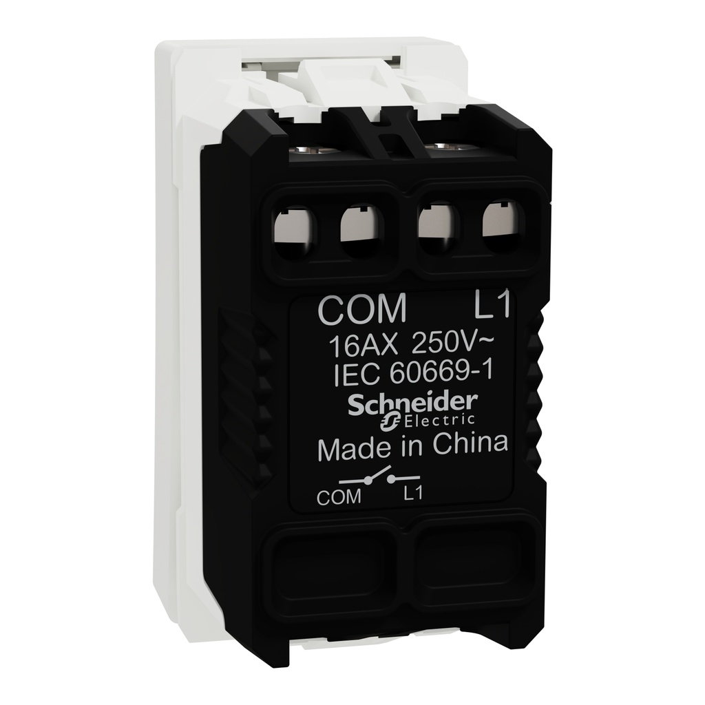 Switch, Miluz E, 1 Way 16AX 250V 1 Module White