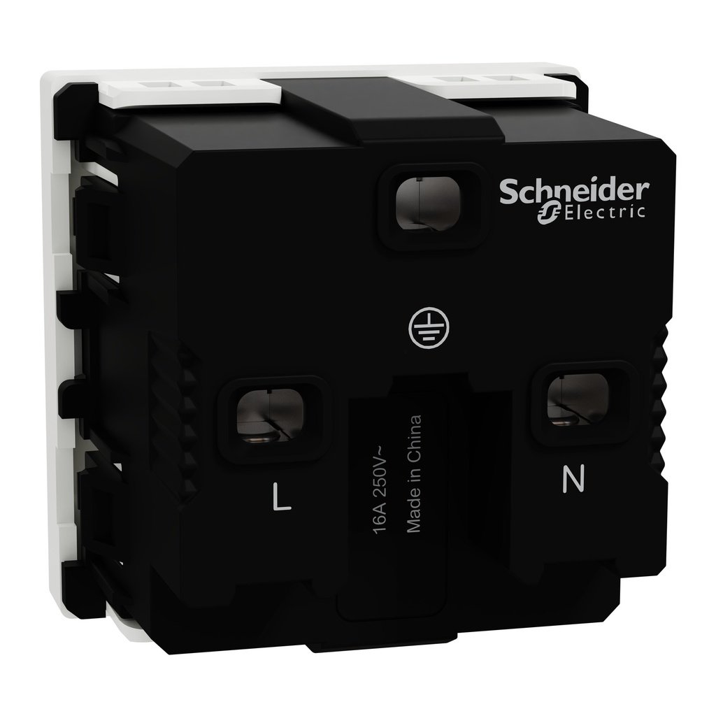 International Socket, Miluz E, 16A 250V 2 Module White