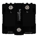 German Socket, Miluz E, 16A 250V 2 Pin Earth 2 Module White