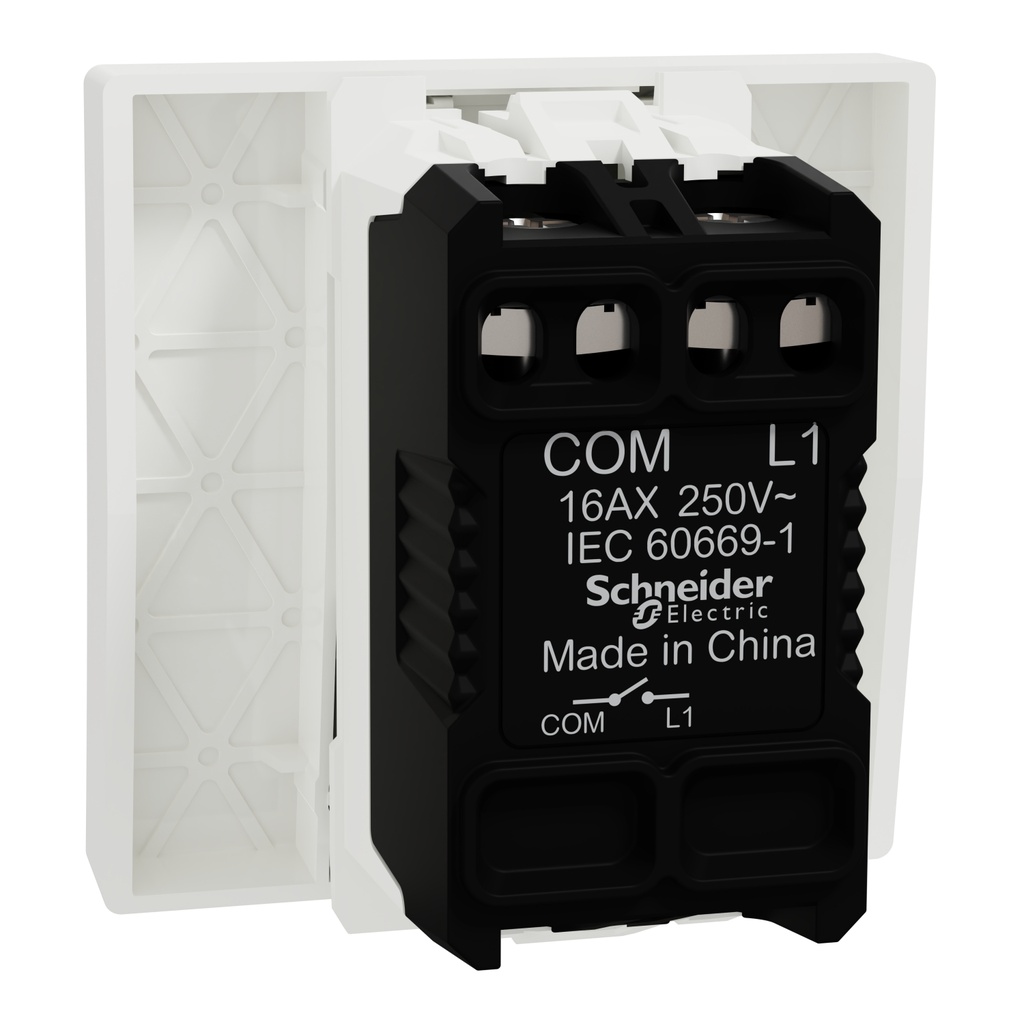 Doorbell Switch, Miluz E, 10A 250V 2 Module White