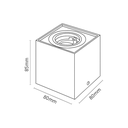 Downlight Cylinder Square - Aluminum - Empty MR16 - F107-SQ