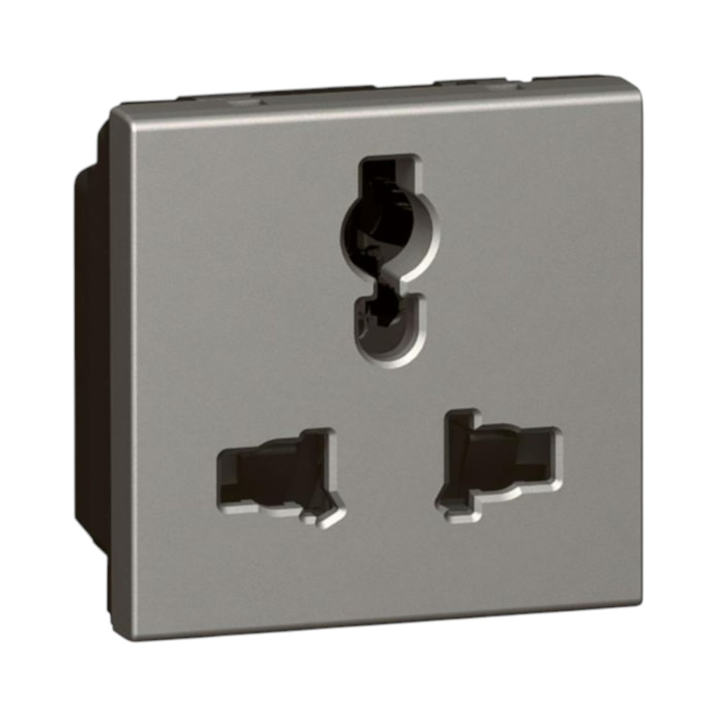 Arteor™ - Multistandard socket - 2P+E unswitched - shuttered - 2 modules