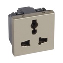 Arteor™ - Multistandard socket - 2P+E unswitched - shuttered - 2 modules