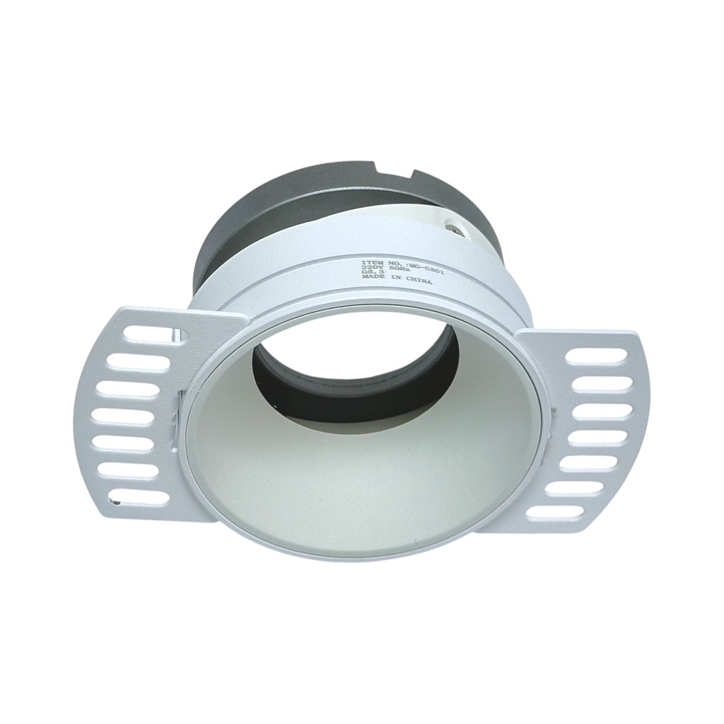 Trimless Adjustable Recessed Spotlight Frame – GU10 / MR16 Compatible – Ø75 mm Cut-Out – Black | White