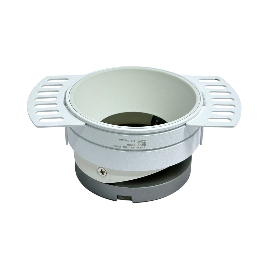 Trimless Adjustable Recessed Spotlight Frame – GU10 / MR16 Compatible – Ø75 mm Cut-Out – Black | White