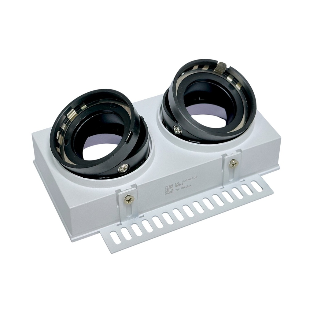 Trimless Adjustable Recessed Spotlight Frame – Square – 75×75 mm Cut-Out – GU10 / GU5.3 Compatible