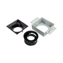 Trimless Adjustable Recessed Spotlight Frame – Square – 75×75 mm Cut-Out – GU10 / GU5.3 Compatible