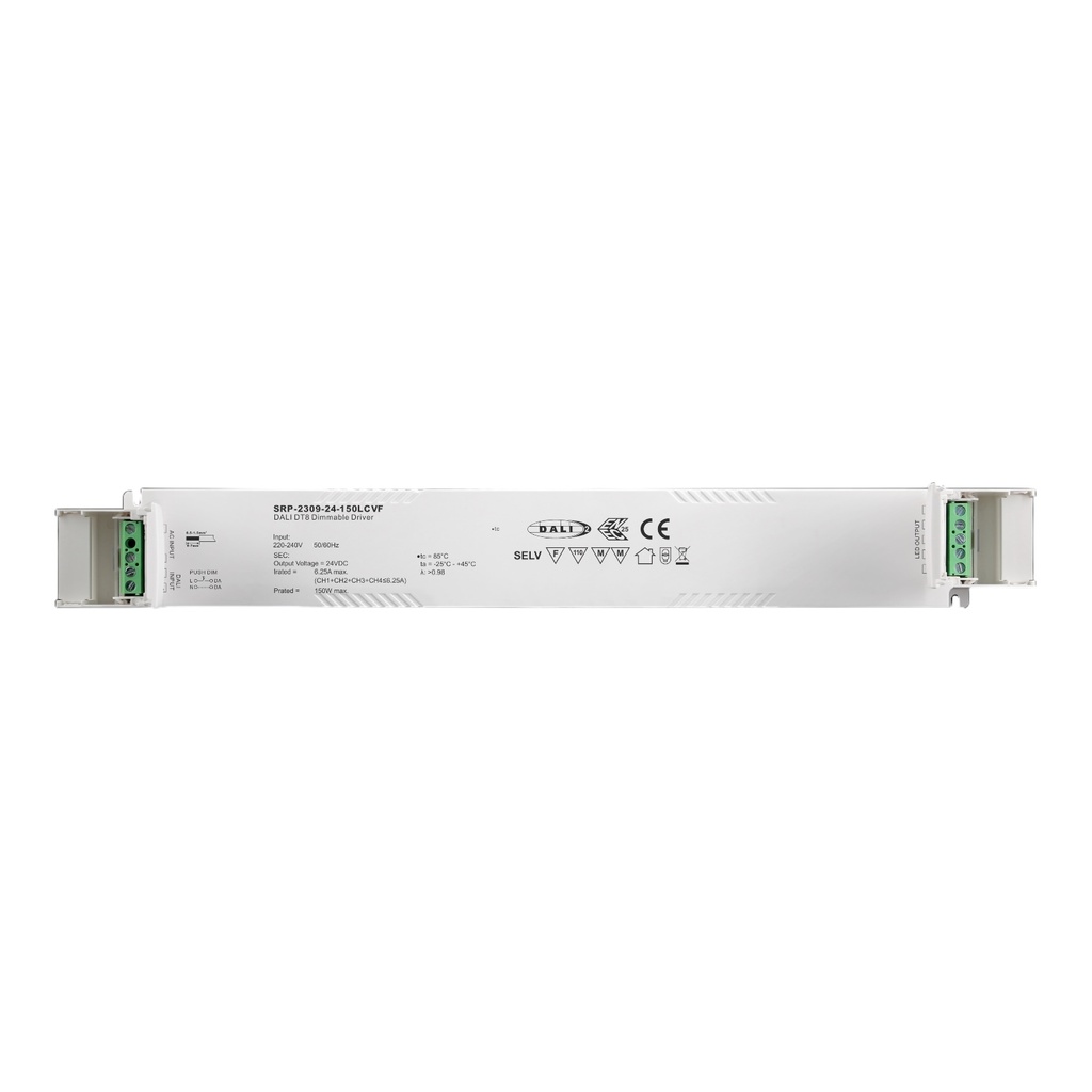 DALI DT8 Constant Voltage LED Driver – 24V DC, 4-Channel, Tunable White, RGBW, SRP-2309-24-LCVF