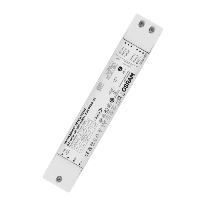 OSRAM Inventronics OTi DALI G3 LED Power Supply – 160W, 24V, 2CH DT6/DT8 Dimmable