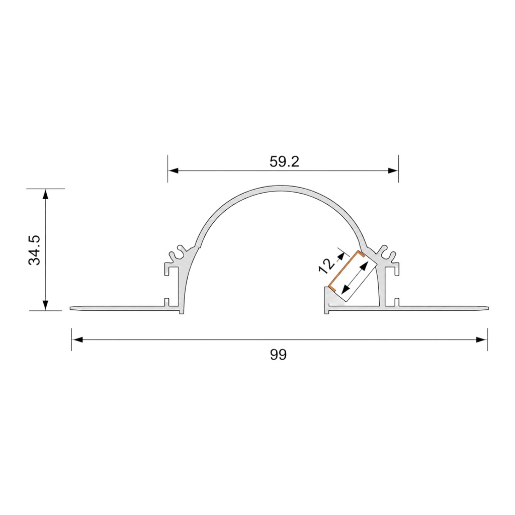 Curved Cove Lighting Aluminum LED Profile