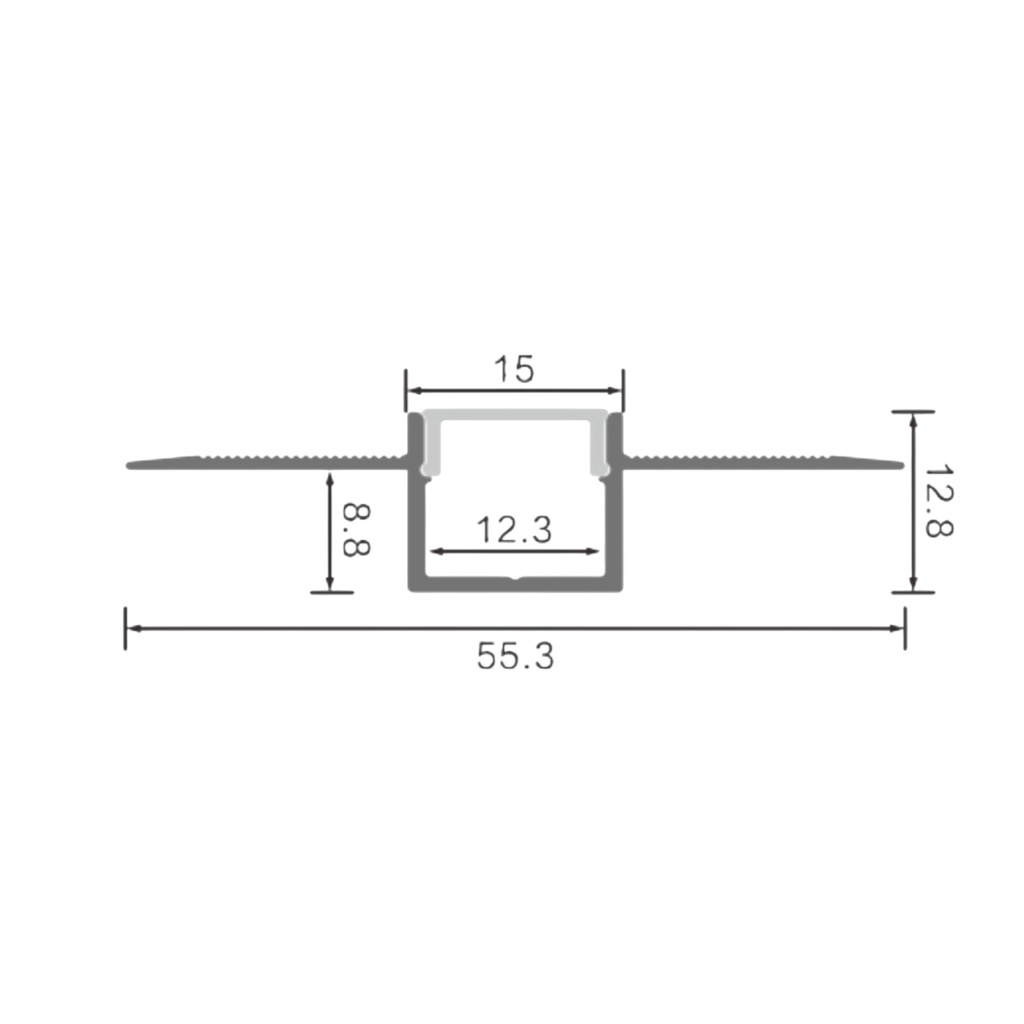 Trimless LED profile 15*15mm*300cm