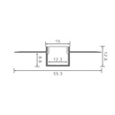Trimless LED profile 15*15mm*300cm