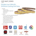 24V Double Line COB LED Strip – CRI95+, 24W/m, 3000K, 960 LEDs/m, IP20