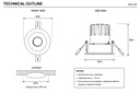 DT8 Adjustable Recessed LED Spotlight – 12W, 24°, 3000K - 5000K