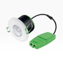 JCC Lighting V50 Fire-Rated LED Downlight – 7.5W, 650lm, 3000K-4000K, IP65, White