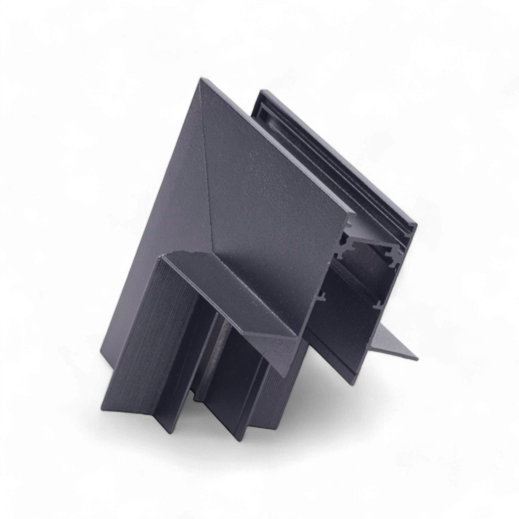 Magnetic rail corner connector ceiling to wall