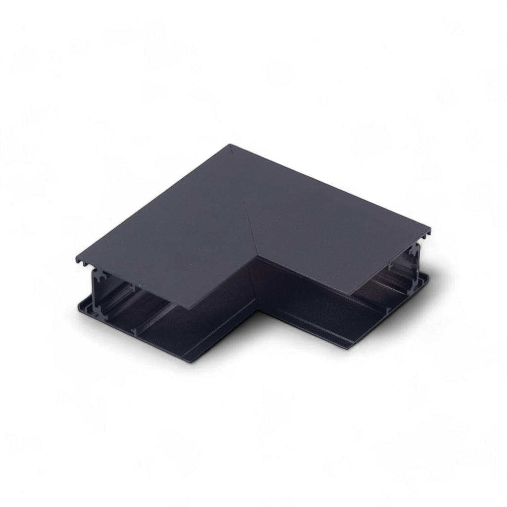 Magnetic rail corner connector ceiling to wall