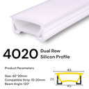 Silicon LED profile 40*20mm /Meter