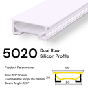 Silicon LED profile 50*20mm /Meter
