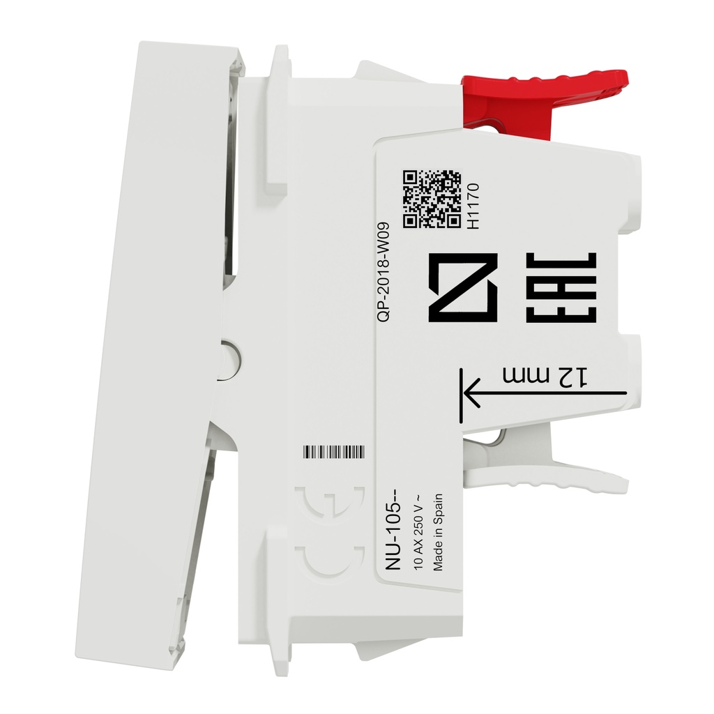 Switch, New Unica, intermediate, 10AX, 1 module, screwless terminals, untreated, IP4X