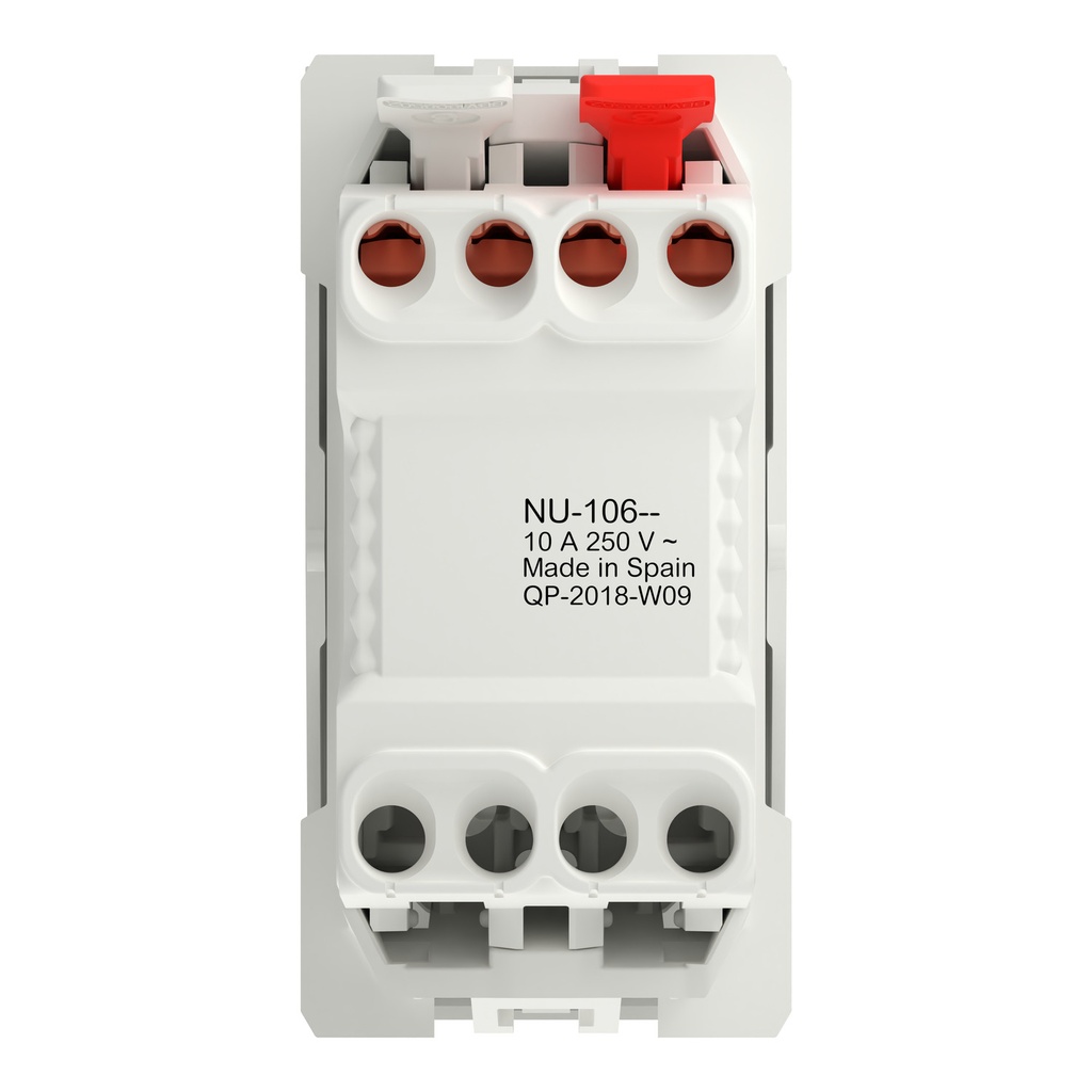 Push-button, New Unica, + NO push-button, 10A, 1 module, screwless terminals, untreated, IP4X