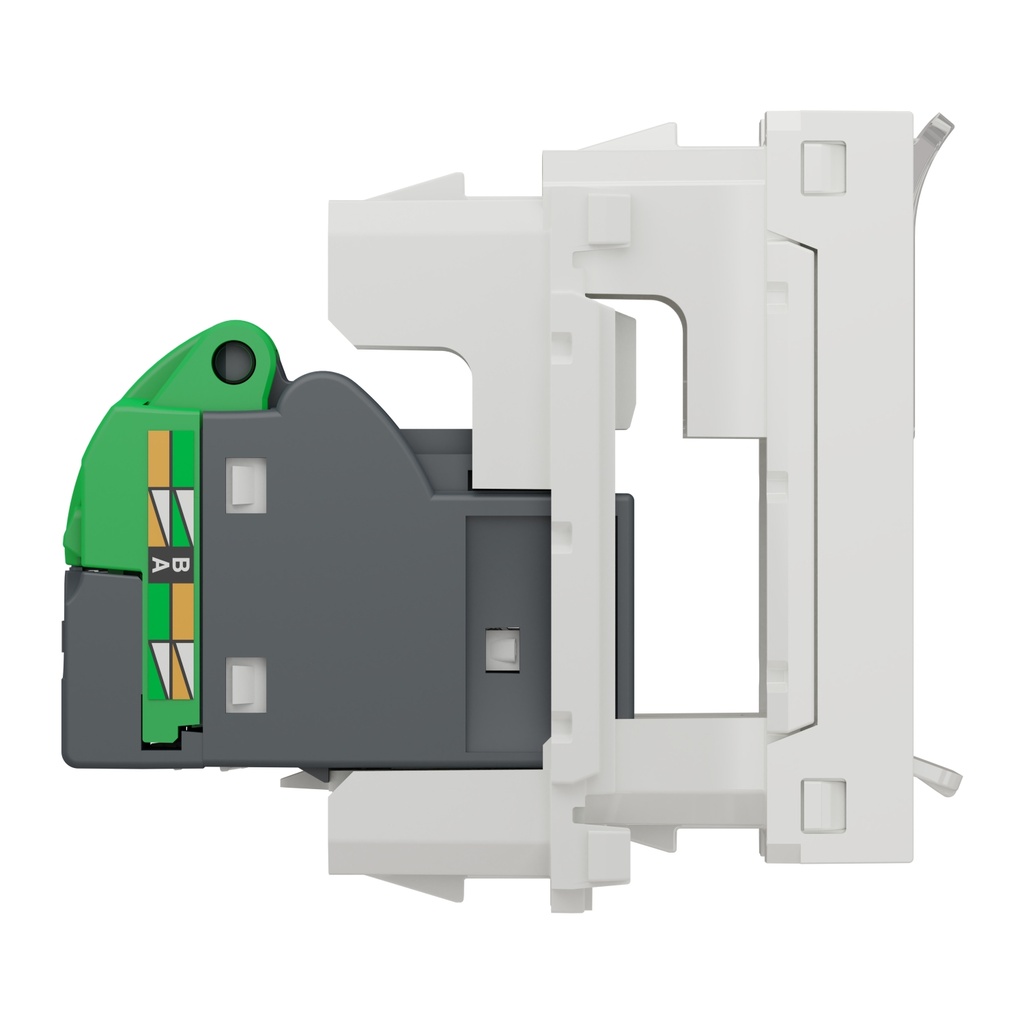 Data socket, New Unica, mechanism, RJ45 Cat5E, U/UTP, straight, click, shuttered