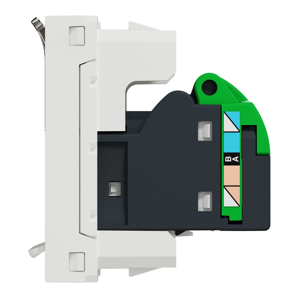Data socket, New Unica, mechanism, RJ45, U/UTP, straight, click, shuttered