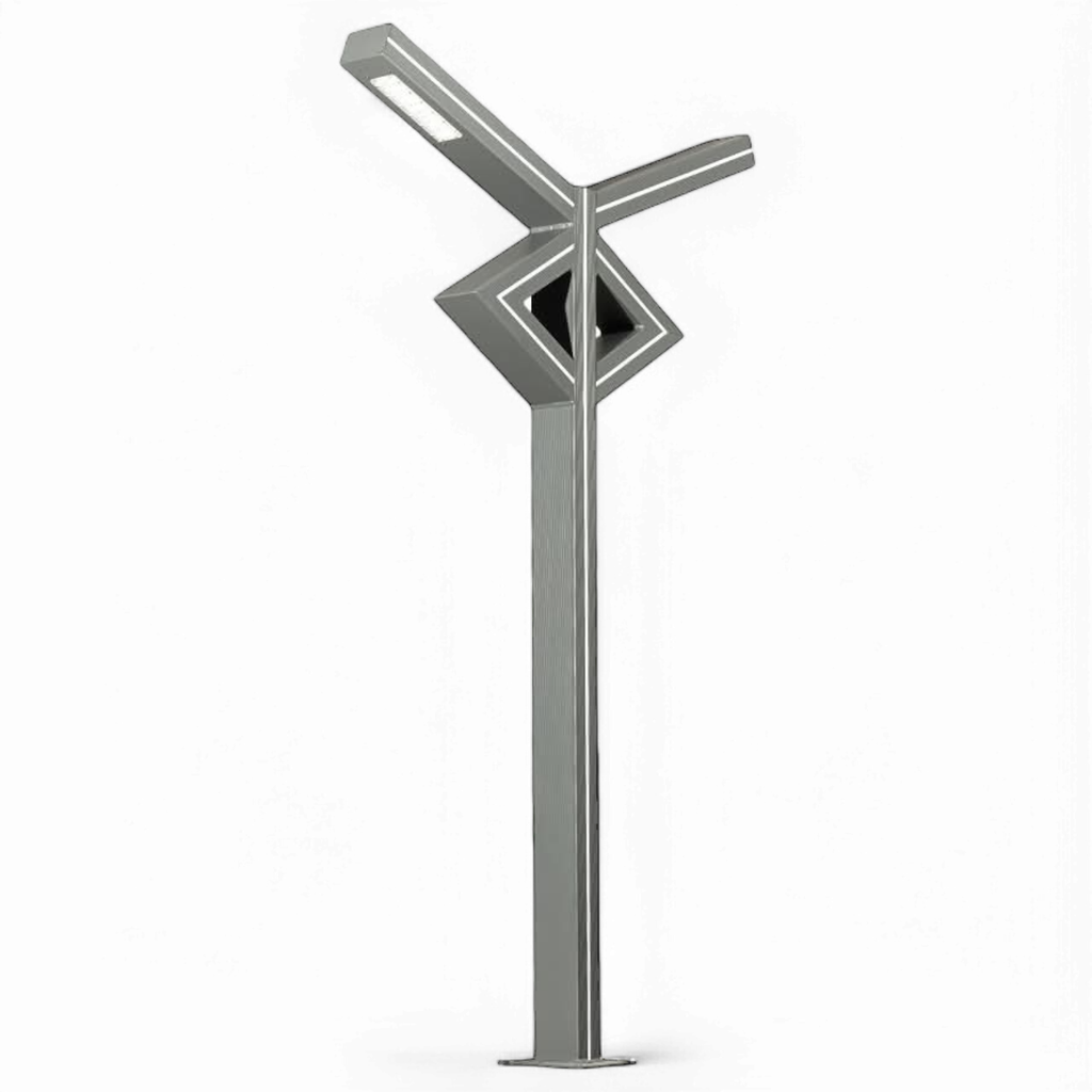 Outdoor City Pole Light 2*30W + 95W LED Profile