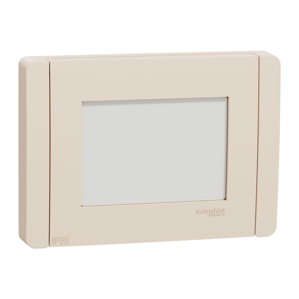 Cover frame, New Unica, 1 gang, 3 modules, IP55, beige