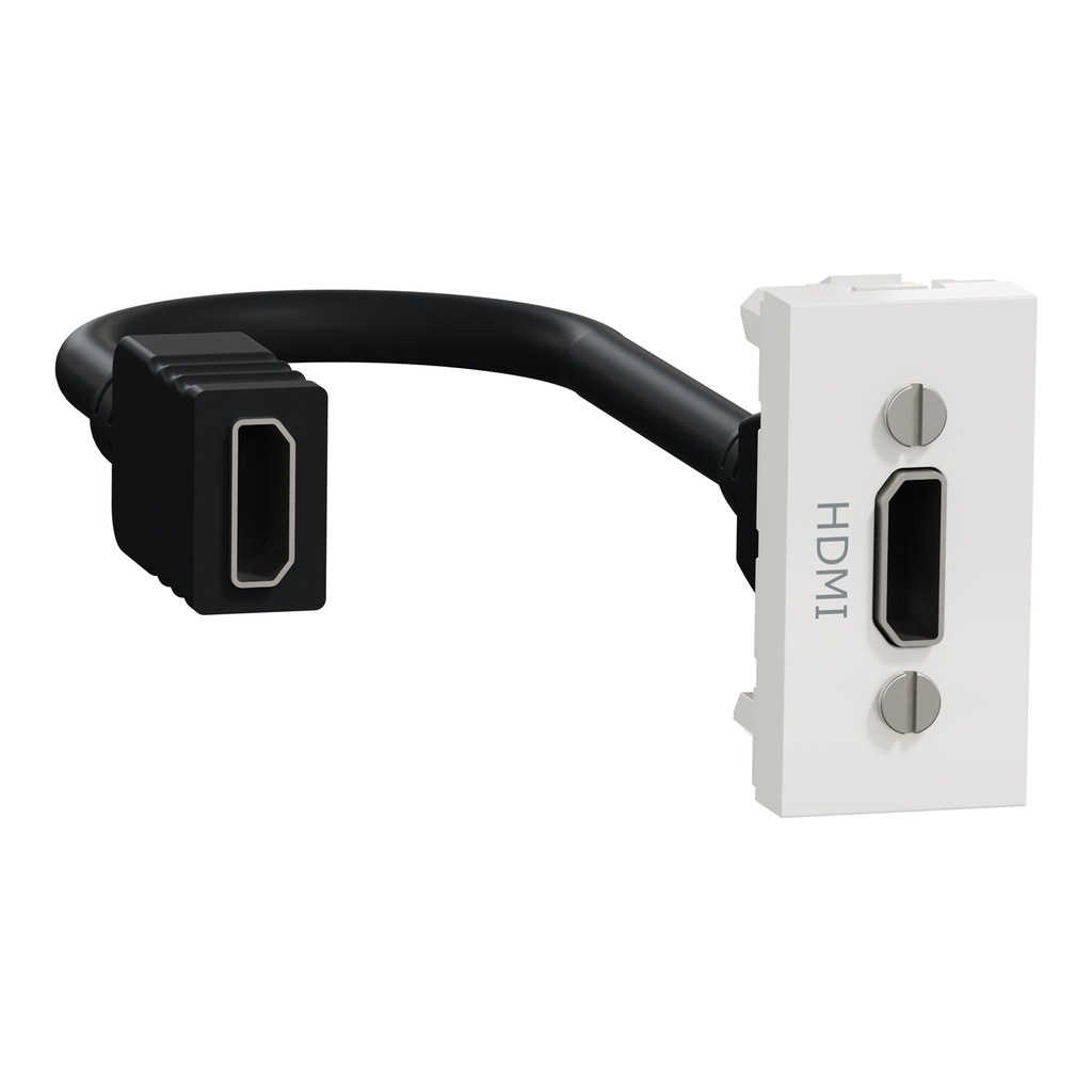 Audio/video socket, New Unica, HDMI, prewired, 1 module