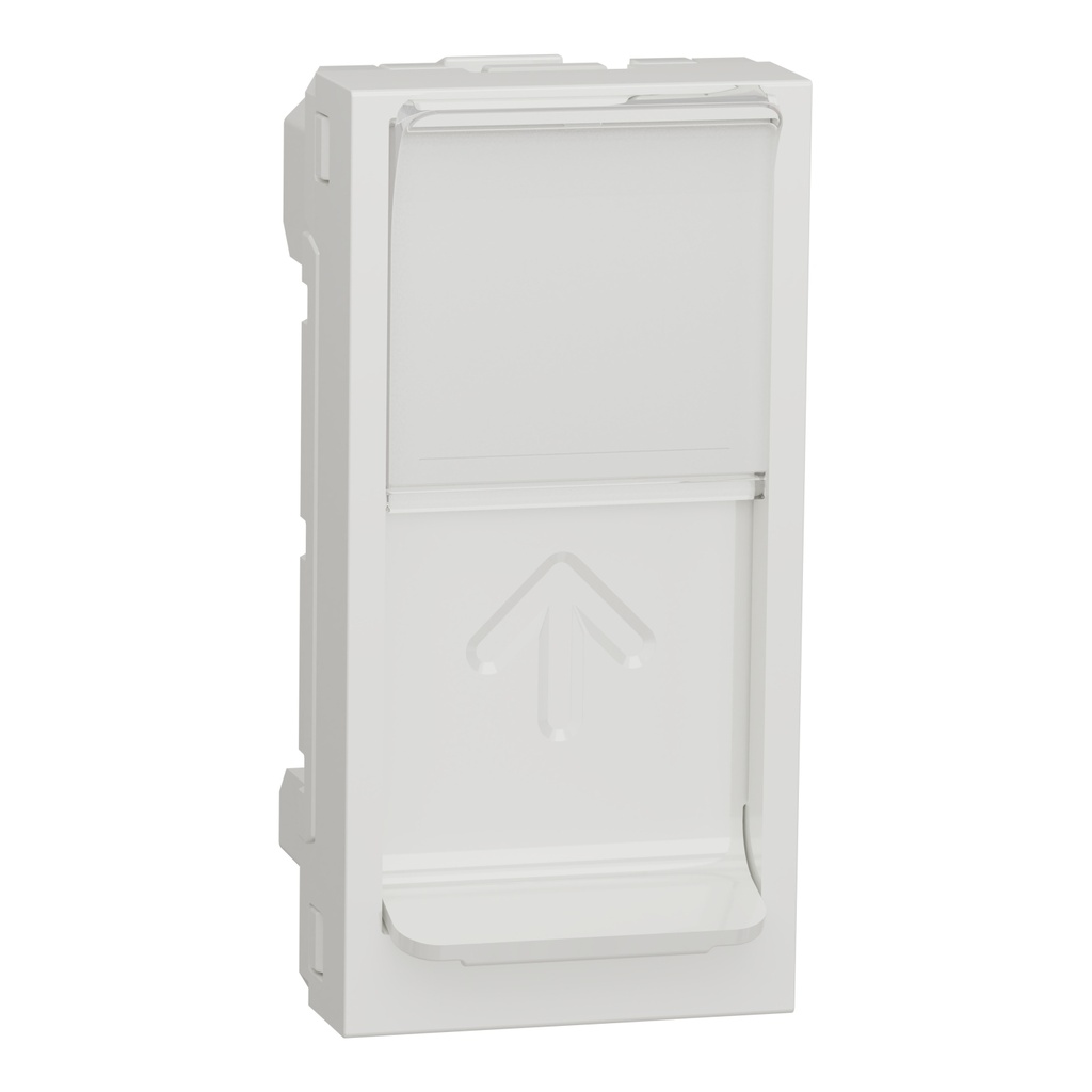 Central plate, New Unica, 1 x RJ45, SOne, 1 m, straight, shutter