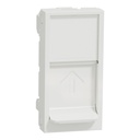 Central plate, New Unica, for RJ45, Keystone/Systimax, 1module